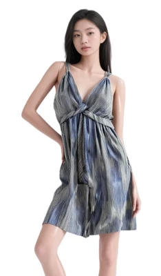 Banana Republic 100% Silk Striped Halter Dress Racerback Lined, Summer Size 2P - Image 1 of 4