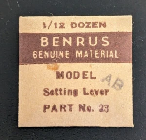 NOS NEW Genuine Benrus Watch Cal. AB Setting Lever - Part# 23 - Picture 1 of 2
