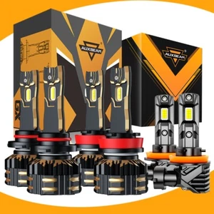 AUXBEAM 9005+H11+H11 CANBUS LED Headlight High Low Beam Fog Bulb 6500K GX Series - Picture 1 of 17