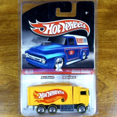 Hot Wheels Delivery Slick Rides Hiway Hauler Redline Yellow Real Riders RR 2010 - Image 1 of 3
