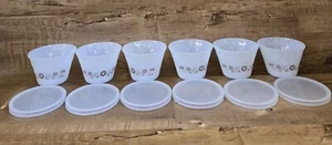 Juego de 6 tazas de natillas Termocrisa Dynaware con tapas blanco vidrio de leche marrón margarita - Imagen 1 de 15