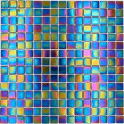 Perlmutt Mosaikfliesen Gloss Iridium Bunt Glasmosaik Wandverkleidung | 1 Matte - Bild 1 von 4