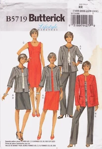 Butterick 5719 ~ Misses/Women's Jacket, Dress, Skirt and Pants ~ 18W-20W-22W-24W - Picture 1 of 4