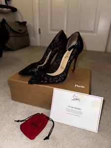 Christian Louboutin Patent Leather Heels Size UK 4 EUR 37 Black Party Elegant - Picture 1 of 6