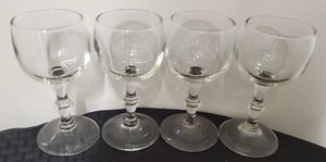 4 Kristall Cordial Wein Stiel Gläser 4 7/8" Einfache Runde Schüssel Klar - Bild 1 von 9