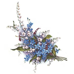 Calcomanías de cerámica tobogán acuático sobreesmaltado Forget Me Not Lily Flowers - Imagen 1 de 6