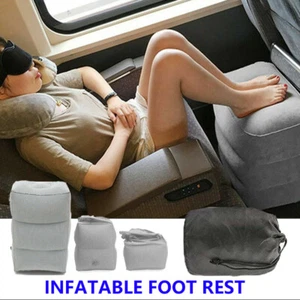 1X Travel Air Pillow Inflatable Foot Rest Cushion Office Home Leg Footrest Relax - Picture 1 of 10