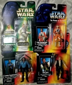 4 STAR WARS LUKE SKYWALKER LANDO SOLO KENNER 1999 1995 POWER FORCE Vader groku - Bild 1 von 12