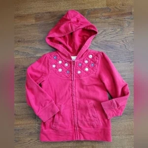 CRAZY 8 Girls XS/4 red smocked full-zip  hoodie - Picture 1 of 7