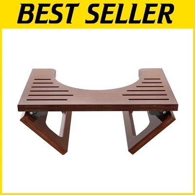 Compact Bamboo Folding Toilet Stool with Non-Slip Strips for Ultimate Comfort - Image 1 of 4