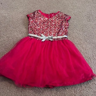 AMERICAN GIRL Size 7 DECKED OUT HOLIDAY DRESS Red Sequin Tulle Retired - Image 1 of 4