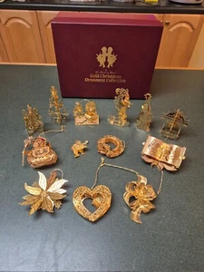 Danbury Mint Millennium 24kt Gold Christmas Ornament Collection Set of 13 W/BOX - Picture 1 of 8