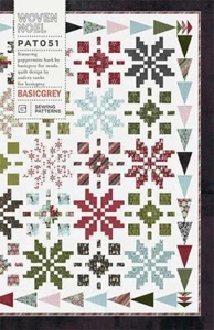 Quilt Pattern WOVEN NOEL Moda  Fat Qtr Friendly BASIC GREY PEPPERMINT BARK - Picture 1 of 4