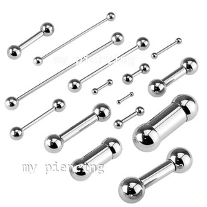 Surgical Steel Industrial Eyebrow Ring Ear Cartilage Tragus Tongue Ring Barbell - Picture 1 of 7