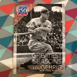 #148 Lou Gehrig Yankees 5x7 Silver 07/49 made 2019 Topps 150 Years of Greatest - Picture 1 of 2