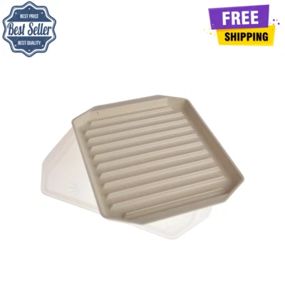 Estante para tocino microondas con tapa para salchichas para perros calientes parrilla bandeja para sartén utensilios de cocina 2 paquetes Foto 1 de 4