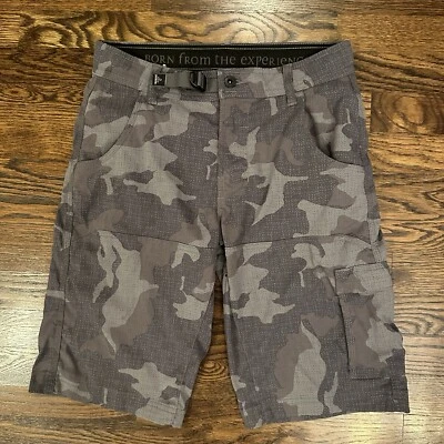 PrAna Zion Pantalones Cortos Carga Para Hombre Talla 28x12 Gris Arcilla Senderismo Camping Cinturón Elástico Foto 1 de 4