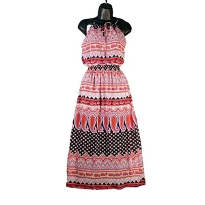 Enfocus Petite Dress Women Size 4P Red Boho - Picture 1 of 11