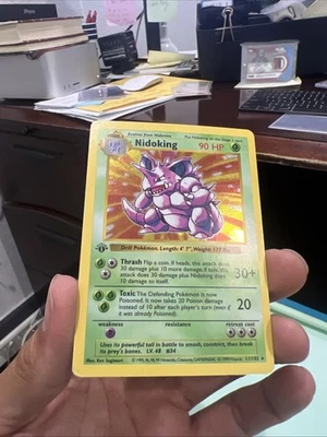 Pokemon 1st Edition Base Set Shadowless Nidoking 11/102 Holo Rare - Image 1 of 4