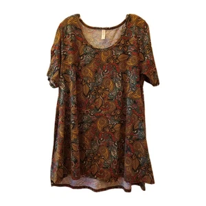 Damen LuLaRoe Tunika Simply Comfort Gr. XL Paisly Mehrfarbig Herbst Kurzarm - Bild 1 von 7