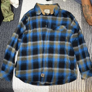 Legendary Whitetails Men's Long Sleeve Button Up Flannel Shirt Blue/Tan, S Large - Picture 1 of 4