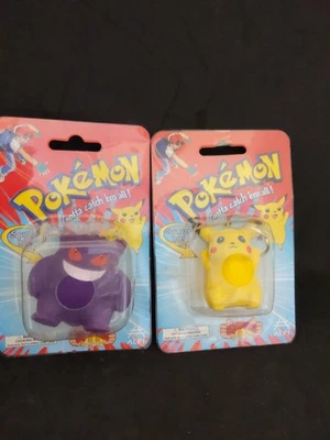 Pokemon Pikachu & Gengar Keychain Set 1999 Vintage NIB - Image 1 of 4