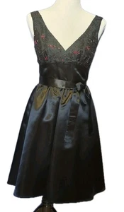Vestido Babydoll Vintage Talla 4 Bordado con Cuentas WhimsiGoth Romántico HOCO Seda - Imagen 1 de 14