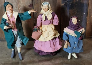 1990er viktorianische Weihnachten ältere Carolers Display 3er Set Weihnachtsdekoration 9" -7" - Bild 1 von 21