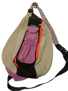 Kavu Color Block & Tan Rope Sling Bag - Bild 1 von 12