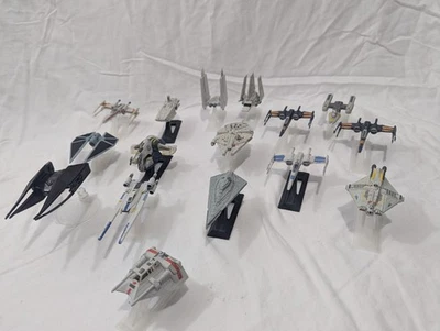 HUGE Lot of 16 Star Wars Metal Micro Machines Die-Cast Ships with Stands X-Wing  - Image 1 of 4