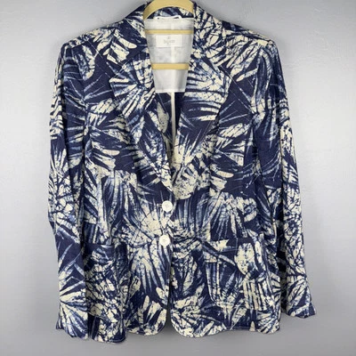 ELEGANCE Mujer’s *L Chaqueta Blazer Lino de un solo pecho Acolchada Hombro *Leer Foto 1 de 4