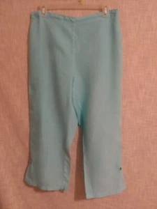 Click Color Me Baumwolle Leinen Capri Hose Gr. M Gummibund Pull On Pastellblau - Bild 1 von 11
