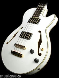 D´ANGELICO EX BASS SEMI HOLLOW BODY WEISS WHITE CASE KOFFER FREI HAUS D WOW! - Bild 1 von 5