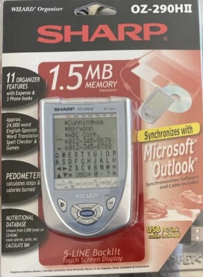 Sharp Wizard Organizer OZ-290H USB 1.5MB for Microsoft Outlook, Spell Check, New - Image 1 of 2