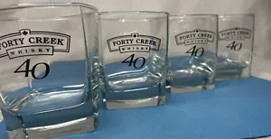 Forty Creek Whiskey Bicchieri Bicchiere Cocktail Palla Bassa Set Quadrato X 4 LOGO NERO - Foto 1 di 3