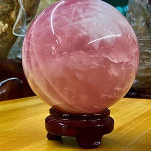 Bola esfera cristal cuarzo rosa natural 6,56 lb Reiki pulido especificaciones de curación - Imagen 1 de 18