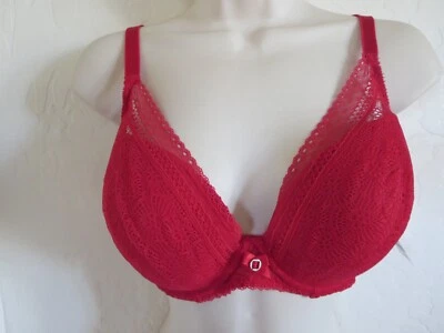 SUJETADOR CHANTELLE US 34 DDD #3682 FESTIVITE CONTOUR PLUNGE U/W, AMAPOLA, NUEVO CON ETIQUETAS $84 Foto 1 de 4