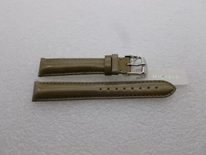 Genuine Michele 16mm Elephant Gray  Patent  Watch Band Strap New - Picture 1 of 4