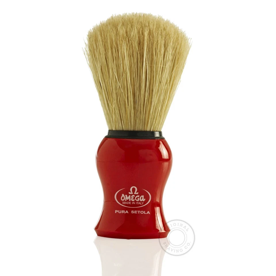 Omega 10065 65 Pure Bristle Shaving Brush - Red Handle
