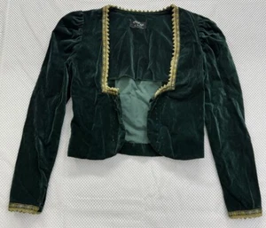 Giacca vintage anni 70 Gunne Sax di Jessica verde smeraldo velluto cropped - Foto 1 di 11