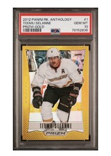 2012-13 Panini Rookie Anthology #1 Teemu Selanne Prizm Gold /10 PSA 10 Jersey #8