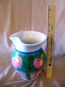 CALECA MELA LARGE HAND PAINTED PITCHER MADE IN ITALY IN EXCELLENT CONDITION - Picture 1 of 5