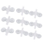 Plastic Double Suction Cup Fish Tank Divider Sheet Glass Holder White Clear 9pcs