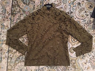 Blusa de encaje crochet verde salvia hecha a mano vintage M mediana Foto 1 de 4