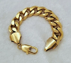 Vatertag Special 7,5 Miami Cuban Armband 24k vergoldet Hip Hop Edelstahl - Bild 1 von 8