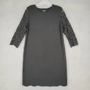 J. Jill Wearever Collection Womens Dress Size S Black Shirt Lace Long Sleeve - Picture 1 of 9