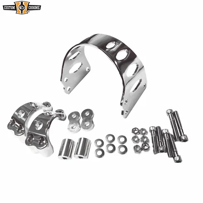 Soporte de guardabarros delantero cromado rastreador ajuste estrecho para Harley 06+ Dyna con horquilla de 49 mm Foto 1 de 4