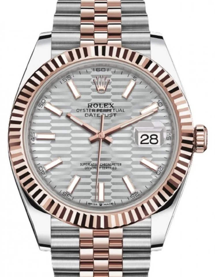 Rolex Datejust 41 Oro Rosa/Plata Motivo Acanalado Índice Jubileo 126331 NUEVO Foto 1 de 1