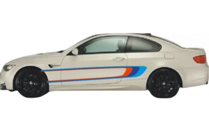 2 PCS Tricolor Side Door Stripe Car Sticker For BMW M Performance M2 M3 M4 M5 M6 - Picture 1 of 6