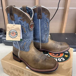 PICK SIZE - Laredo 5666 Womans Tan Distressed / Blue Western Pull On Boots - Picture 1 of 11